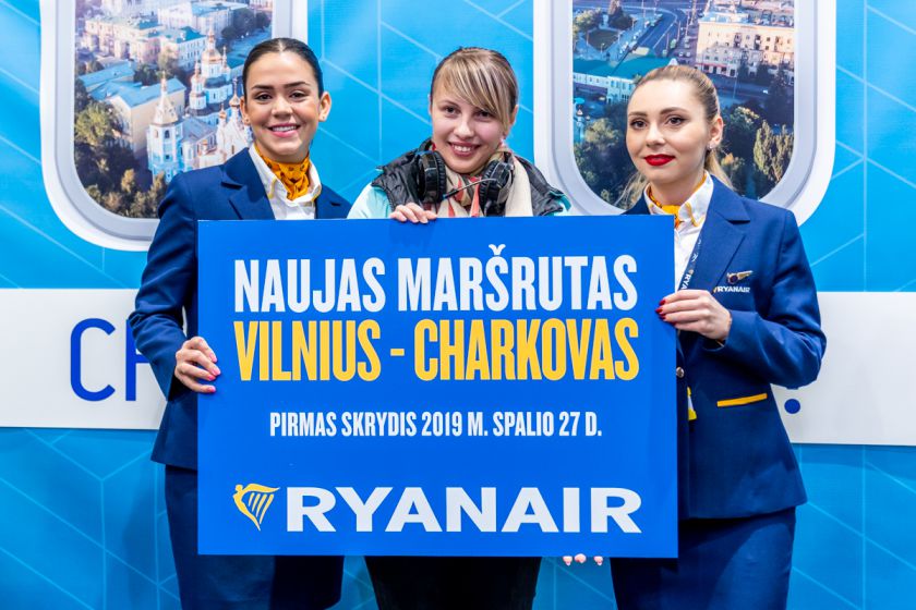 „RYANAIR“ VILNIAUS ORO UOSTE PRADEDA TRIS NAUJUS MARŠRUTUS: SKRYDŽIAI Į CHARKOVĄ, LONDONO SAUTENDĄ IR TEL AVIVĄ