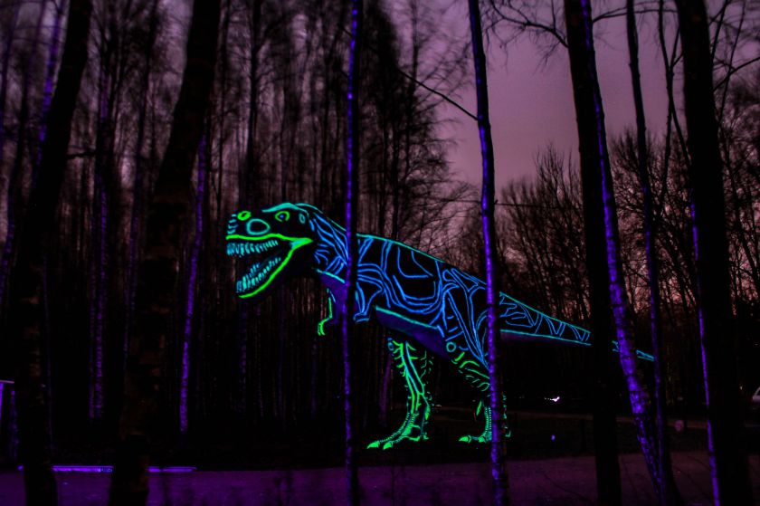 Švytinčių dinozaurų magija Radailiuose.